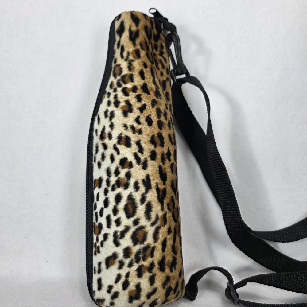 Surf To Summit Insulated Single Wine Bottle Tote Bag Leopard Print With Strap